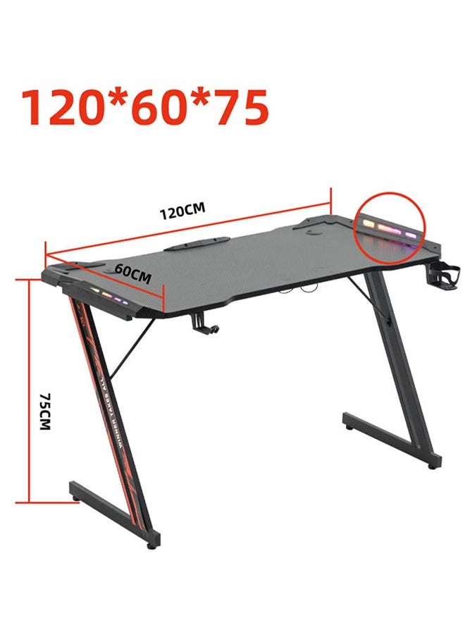 LEXIN Gaming Desk with Carbon Fiber Surface and Ambient Light- Ideal Gift for Gamers, PC Enthusiasts, and Home Office Workstations  - Image 5