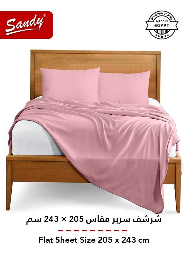 Sandy Premium Hotel Quality Flat Sheet and Pillow Cases, Bed Sheet 3 Pieces Set, Soft & Breathable and Cooling, Full Size 243 x 205 cm, Rosy - Image 3