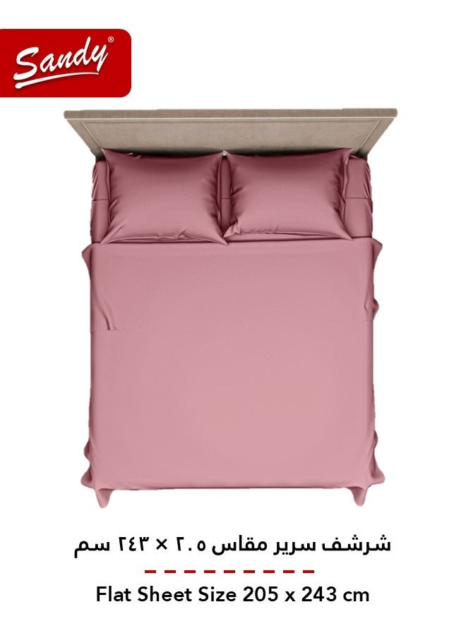 Sandy Sandy Premium Hotel Quality Flat Sheet and Pillow Cases, Bed Sheet 3 Pieces Set, Soft & Breathable and Cooling, Full Size 243 x 205 cm, Rosy  - Image 3