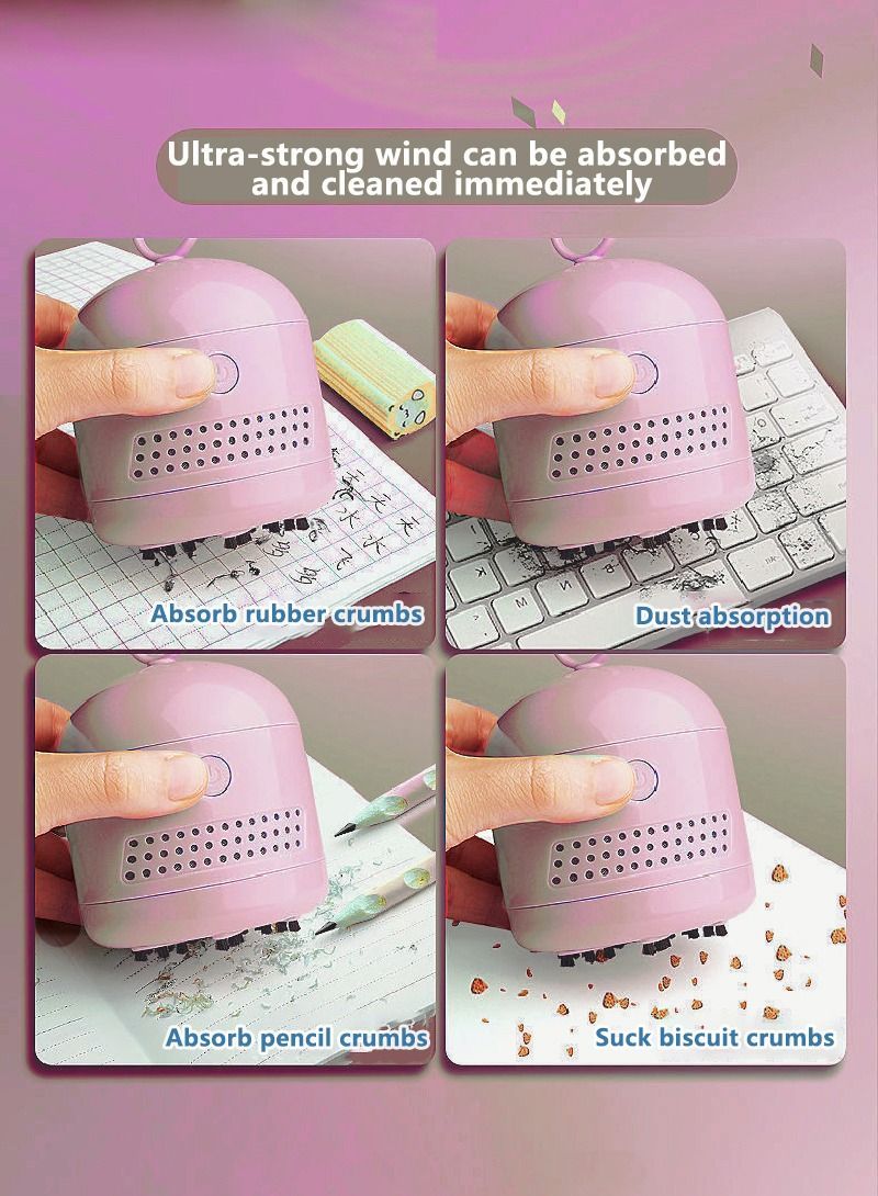 33PCS Electric Pencil Sharpener Eraser Vacuum Cleaner Set Portable Stationery For Kids Adults Home Office School Classroom - Image 5