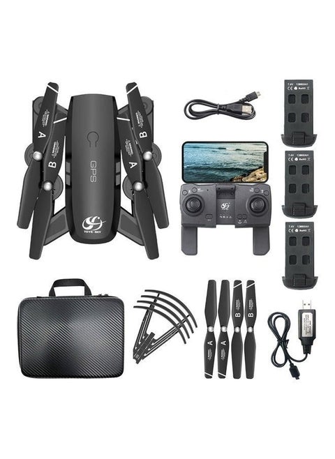 CSJ S166GPS Drone with Camera 1080P Follow me Auto Return Home WIFI FPV Live Video Gesture Photos RC Quadcopter for Adults w/ 3 Battery Handbag 26.5*9*21cm