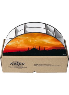 KutuTR Wooden Vip Istanbul Model Rainbow Ruler Desktop Pen Holder Organizer with Mounted Box  - Image 4