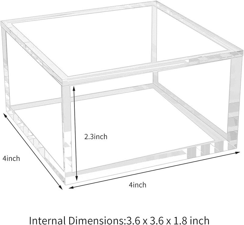 NIUBEE Acrylic Storage Box with Lids, 4‘’ Clear Mult-Purpose Box Square Stackable for Office, Home, Mini Cube Containers for Jewelry,Staples, Mini Toys - Image 4