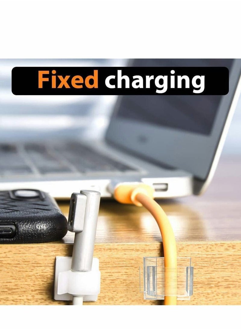 Y&D 50 Pcs Cable Clips, Adhesive Organizer Cord Holder, Durable Strong Wire Management for Car, Office and Home, Light Clips Decoration Support (Transparent)  - Image 2