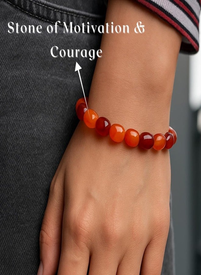 ARE - Aeora Rocks : Carnelian Tumble Stone Bracelet for Men and Women | Boosts Confidence & Courage | Inspires Creativity & Passion (Tumble Size: 12-15 mm Approx) - Image 3