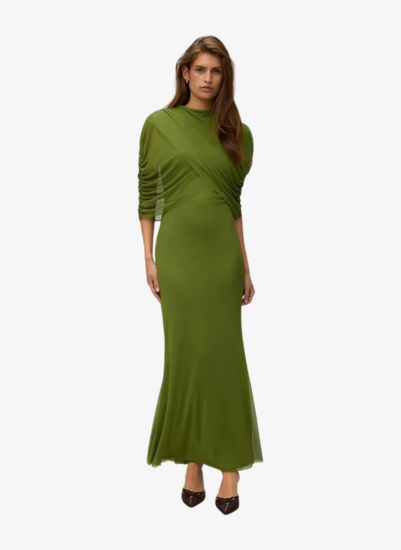Women's VMROSETTA Half Sleeve Mesh Maxi Jersey Dress