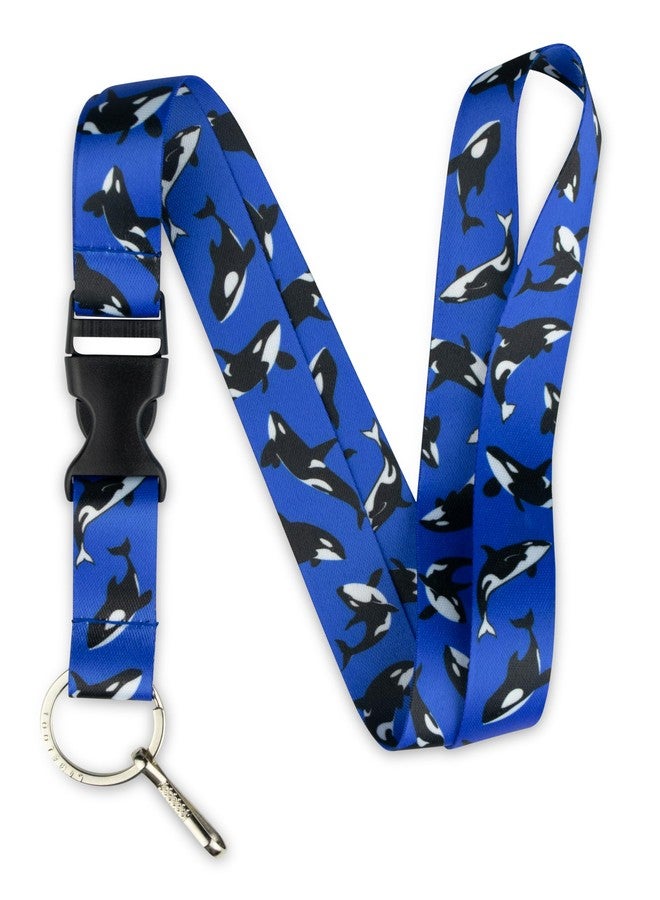 Limeloot Orca Whale Lanyard for Keys, ID Badges, and Accessories - Ocean Lanyard with Quick Release Buckle and Flat Ring. - Image 1
