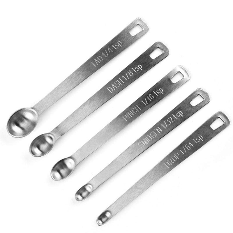 Teensery 5 Pcs Stainless Steel Measuring Spoons Mini Spoon for Home Kitchen Baking Cooking - Image 2