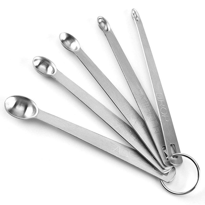 Teensery 5 Pcs Stainless Steel Measuring Spoons Mini Spoon for Home Kitchen Baking Cooking - Image 1