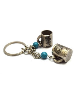 immatgar immatgar pharaonic tutankhamun and nefertiti keychain Egyptian souvenirs gifts from egypt Authentic Pharaoh (Silver) 