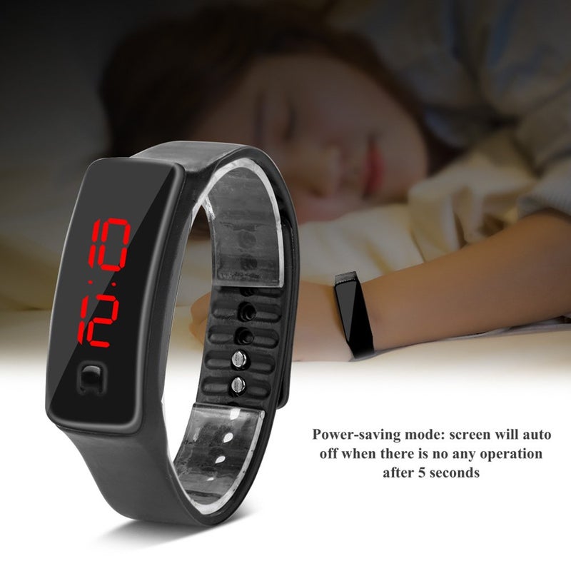 klarako Sports Outdoor Wristwatches, Waterproof LED Wristwatch, Electronic Wristwatch Fitness Tracker Smart Wristband Sports Watch for Children Women Women Men Girls Boys(black) - Image 4