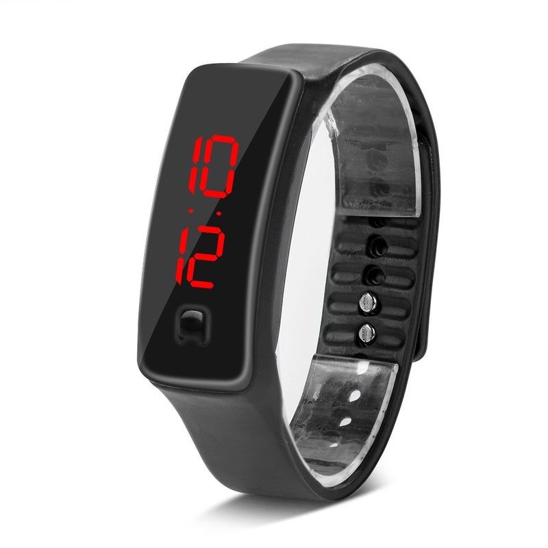 klarako Sports Outdoor Wristwatches, Waterproof LED Wristwatch, Electronic Wristwatch Fitness Tracker Smart Wristband Sports Watch for Children Women Women Men Girls Boys(black) - Image 1