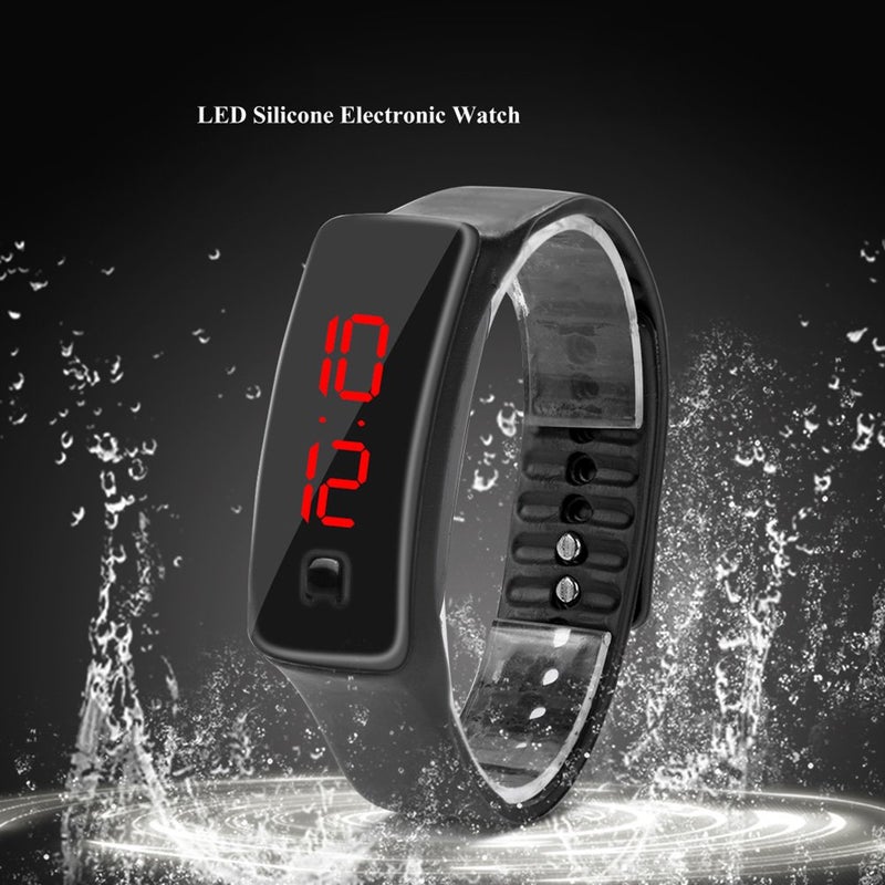 klarako Sports Outdoor Wristwatches, Waterproof LED Wristwatch, Electronic Wristwatch Fitness Tracker Smart Wristband Sports Watch for Children Women Women Men Girls Boys(black) - Image 3