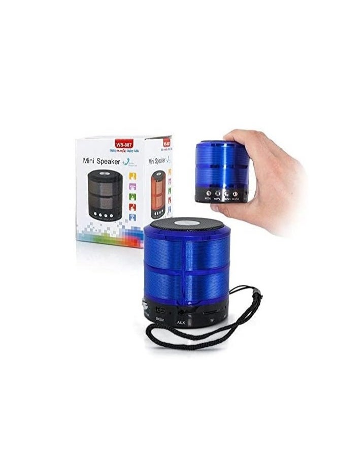 Generic - WS-887 Bluetooth Speaker with Radio – Portable Wireless Subwoofer with AUX Input, Built-in Mic, and Rechargeable Battery for Smartphones, Tablets, and Computers - Image 1