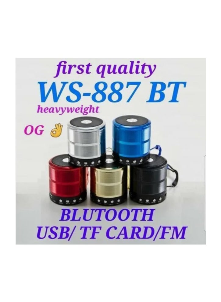 Generic - WS-887 Bluetooth Speaker with Radio – Portable Wireless Subwoofer with AUX Input, Built-in Mic, and Rechargeable Battery for Smartphones, Tablets, and Computers - Image 1