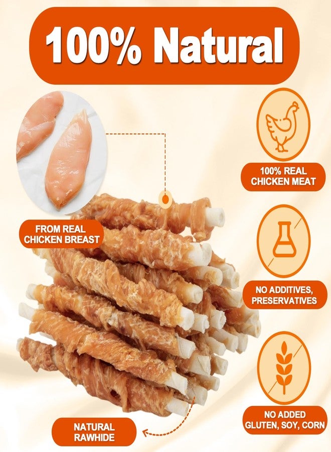 Amzey 24OZ Chicken Wrapped Rawhides Dogs Treats, Rawhide Twist Chicken Hide Sticks, Puppy Training Snacks Sticks Dog Chews, All Natural 4 Resealable Bags, Total 1.5lb - Image 3