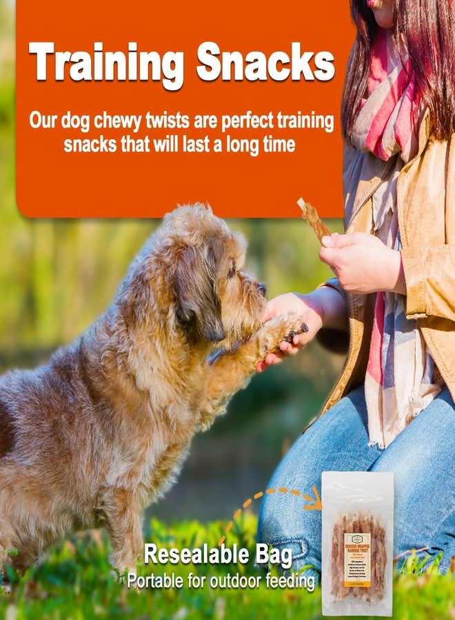 Amzey 24OZ Chicken Wrapped Rawhides Dogs Treats, Rawhide Twist Chicken Hide Sticks, Puppy Training Snacks Sticks Dog Chews, All Natural 4 Resealable Bags, Total 1.5lb - Image 4