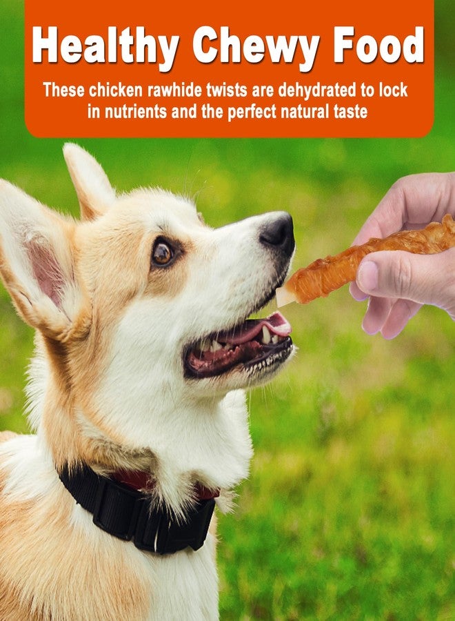 Amzey 24OZ Chicken Wrapped Rawhides Dogs Treats, Rawhide Twist Chicken Hide Sticks, Puppy Training Snacks Sticks Dog Chews, All Natural 4 Resealable Bags, Total 1.5lb - Image 2