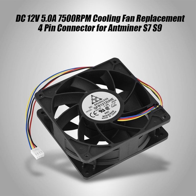 DC 12V 5.0A 4 Pin Cooling Fan 7 Blades Speed Adjustable for S7 S9 - Image 4