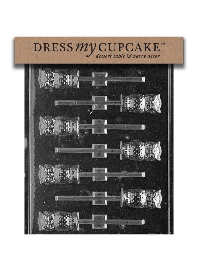Dress My Cupcake Small Owl Lollipop Chocolate Mold H034  - Image 1