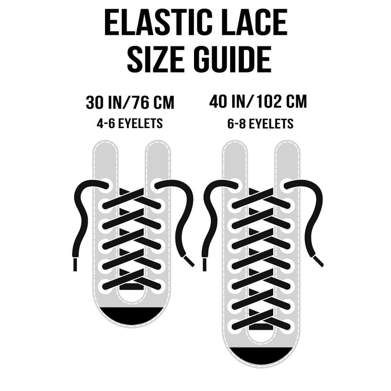 FOOTMATTERS حذاء فوت ماترز بدون رباط - أربطة مرنة بطول 40 بوصة (102 سم) - أسود - 3 أزواج - Image 4