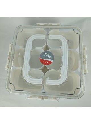 High quality plastic and acrylic refrigerator food organizer box consisting of a large box with a tightly closed lid and containing 6 small boxes inside - pzsku/Z2B942905F1E2BED9C1CFZ/45/1749311697/7314e692-3661-47cd-a441-da8e10c43bc5