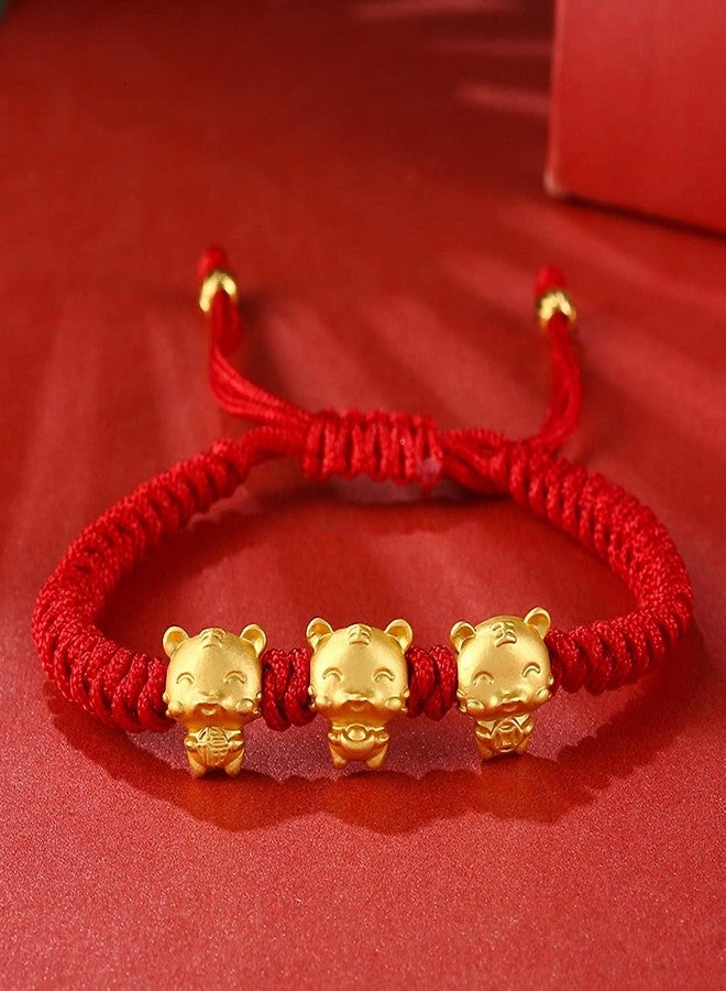 TEMICO Adjustable Handmade Red String Rope Bracelet for Women Zodiac Animal Lucky Tiger Charm Bracelets New Year Birthday Aumlet Gift,(Style 2) - Image 2