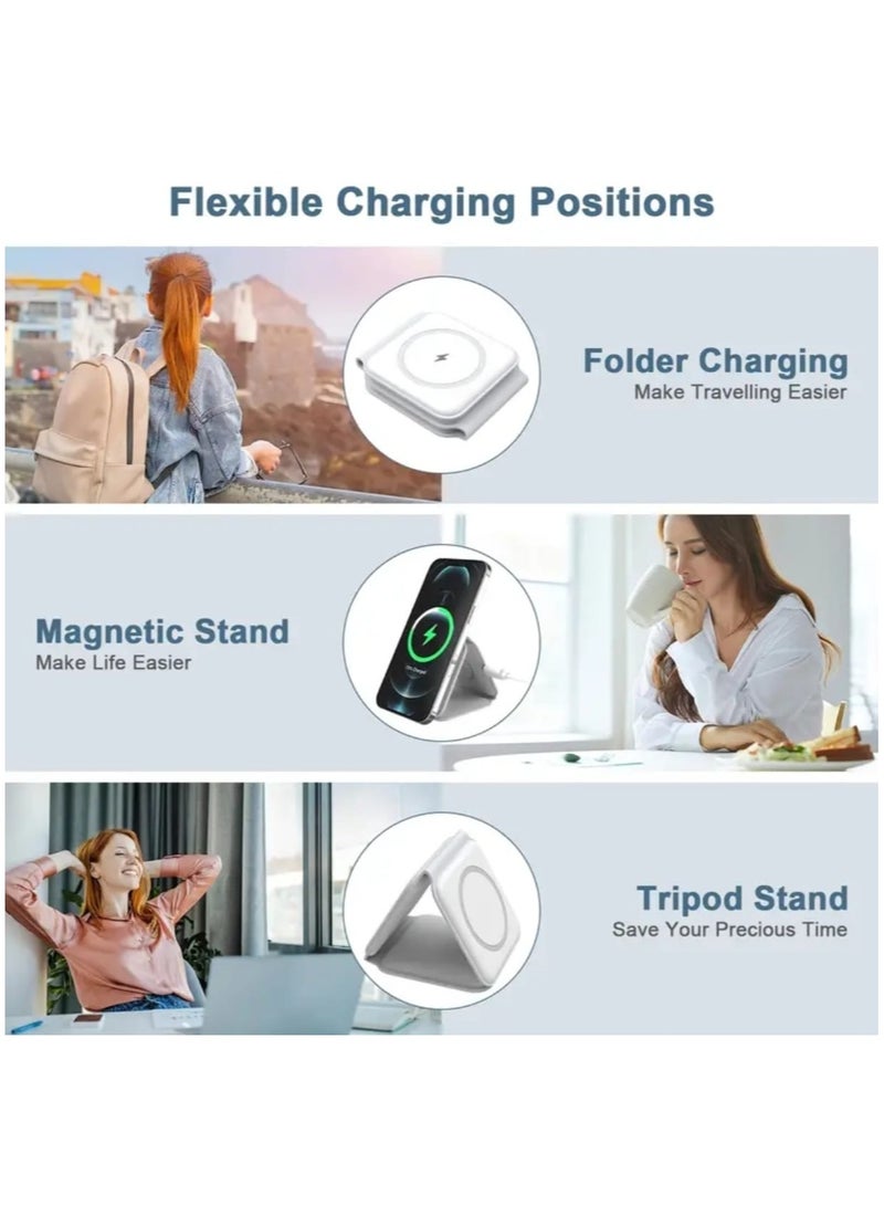 toocki 3 in 1 Wireless Charging Station, Magnetic Folding Portable, Fast Wireless Charger Stand - Image 4