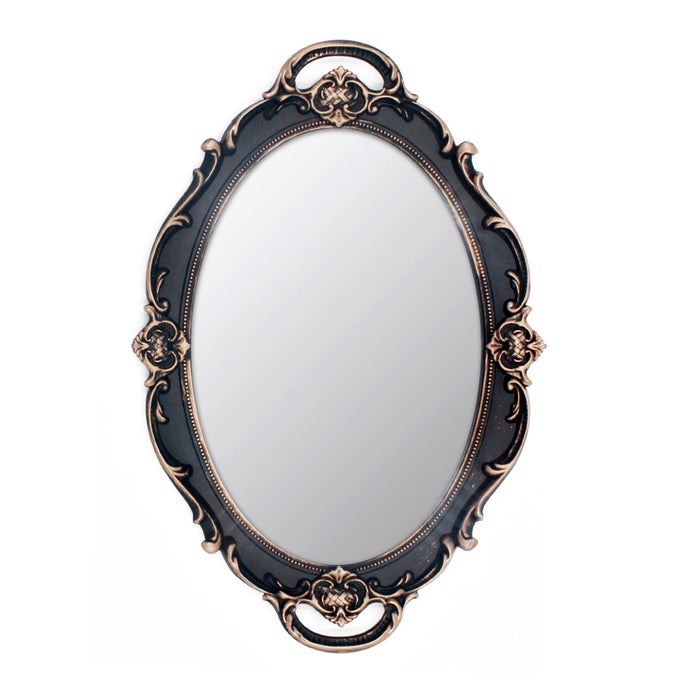 145 X 10 INCHS OVAL ANTIQUE DECORATIVE WALL MIRROR VINTAGE HANGING MIRROR BROWN
