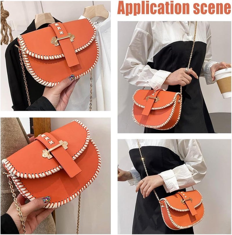 كلاراكو مجموعة صنع حقائب كلاركو المصنوعة يدويًا من جلد البولي يوريثان، خياطة حقيبة كتف يدوية الصنع، جميع المواد، ملحقات صنع حقيبة كروس، لوازم صنع حقيبة السرج، 8.26 × 2.75 × 5.9 بوصة، لون بني - Image 5