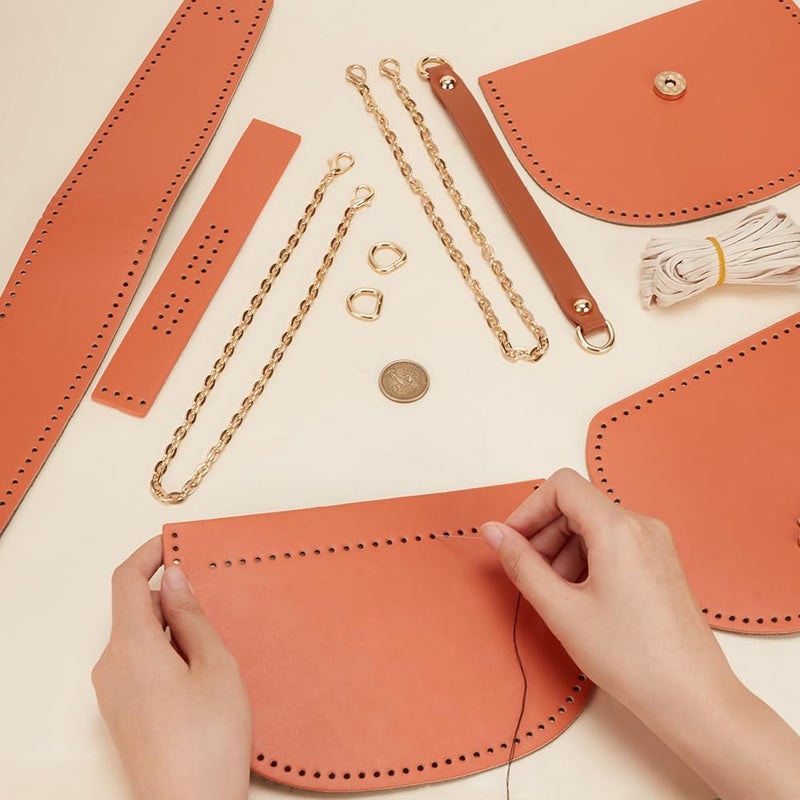 كلاراكو مجموعة صنع حقائب كلاركو المصنوعة يدويًا من جلد البولي يوريثان، خياطة حقيبة كتف يدوية الصنع، جميع المواد، ملحقات صنع حقيبة كروس، لوازم صنع حقيبة السرج، 8.26 × 2.75 × 5.9 بوصة، لون بني - Image 3