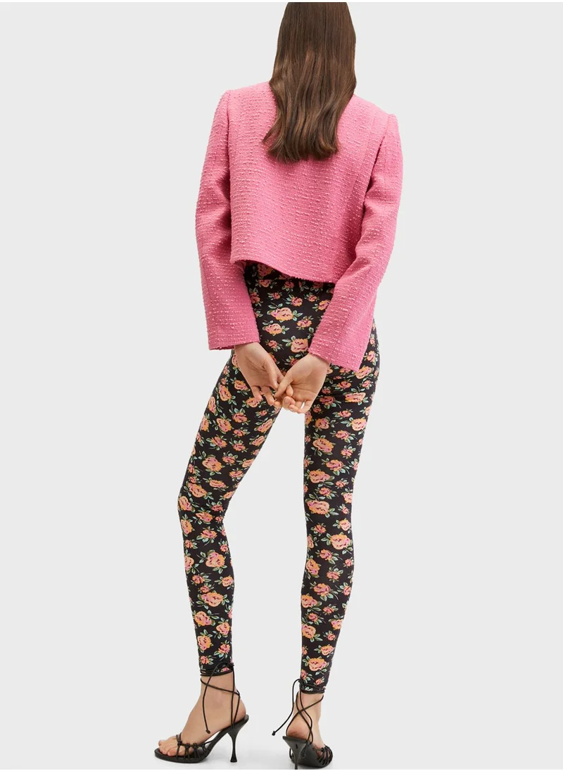 MANGO Printed High Waist Leggings