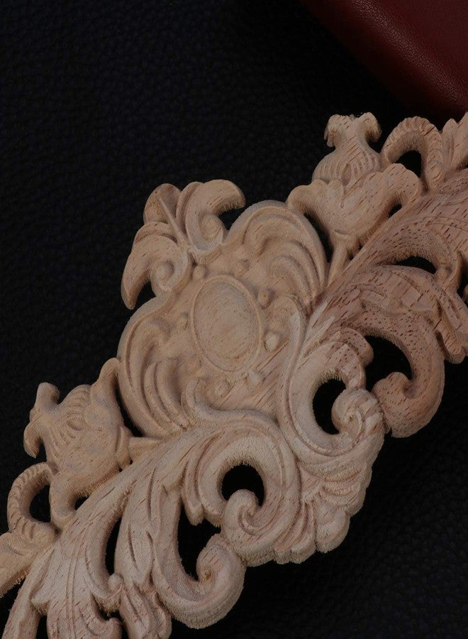 HEALLILY Wood Carved Onlay- Wooden Carved Applique Furniture Refurbish Door Cabinet Unpainted Decor Frame Corner Decal ( 30 x 8cm ) - Image 5