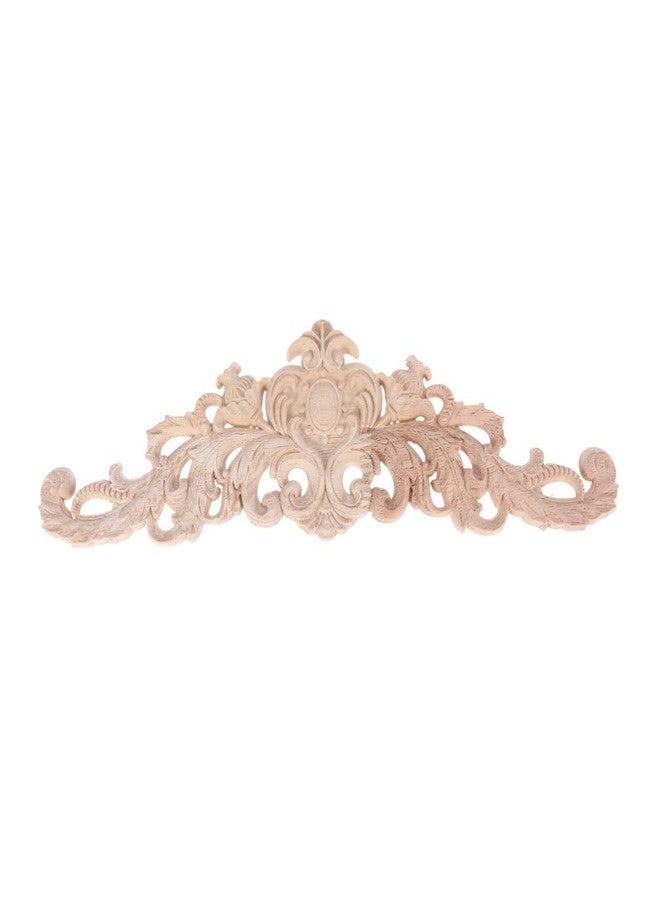 HEALLILY Wood Carved Onlay- Wooden Carved Applique Furniture Refurbish Door Cabinet Unpainted Decor Frame Corner Decal ( 30 x 8cm ) - Image 2