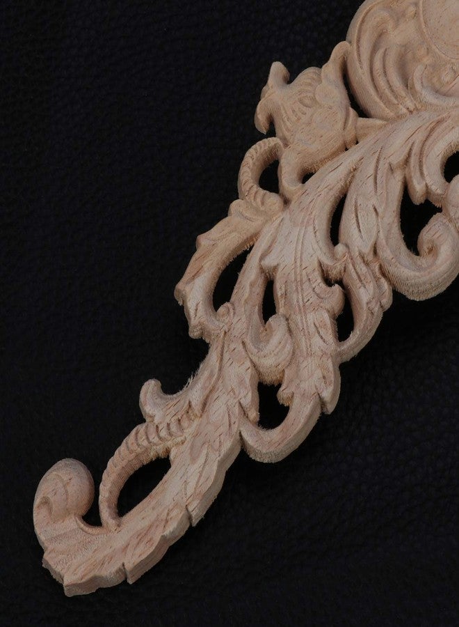 HEALLILY Wood Carved Onlay- Wooden Carved Applique Furniture Refurbish Door Cabinet Unpainted Decor Frame Corner Decal ( 30 x 8cm ) - Image 4