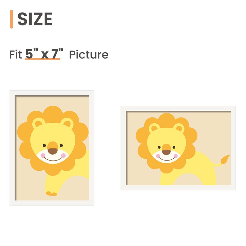 أبس سيمبلز مجموعة إطار الصورة 5 × 7 من 3 مصنوعة من زجاج عالي الوضوح لمدة 5 × 7 إطارات بيضاء الجدار وشاشة عرض إطار رفيع الحدود للمنزل D؟ - Image 4