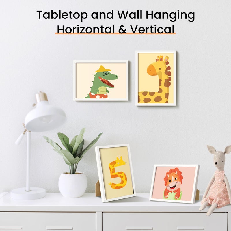 أبس سيمبلز مجموعة إطار الصورة 5 × 7 من 3 مصنوعة من زجاج عالي الوضوح لمدة 5 × 7 إطارات بيضاء الجدار وشاشة عرض إطار رفيع الحدود للمنزل D؟ - Image 5