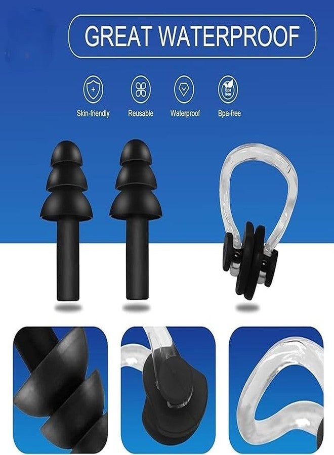 SEJASCOLLECTIONS 100% Silicone Anti Fog Swimming Goggles,Cap,Earplug & Noseplug Set- Ideal for All Age Group | Silicone Non Slip | Easy to Carry and Skin Friendly (Black) - Image 5