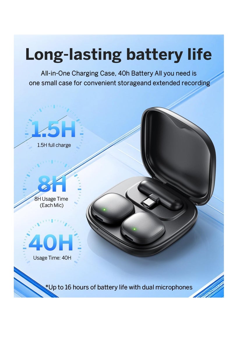 general Lapel Mics withPlug, AI Noise Cancelling, Magnetic Mic, 40H Battery Life with Charging Case for Stream - Image 4