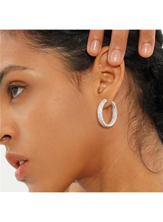 Iced Out Hoop Earrings Cubic Zirconia Huggie Cartilage Cuff Hypoallergenic 14K Gold Plated Luxury Fashion Round Circle Earrings For Men Women - Image 5