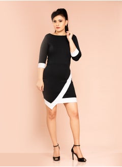 CH Glamstore Formal Bodycon Dress with Contrasting Hem  - Image 1