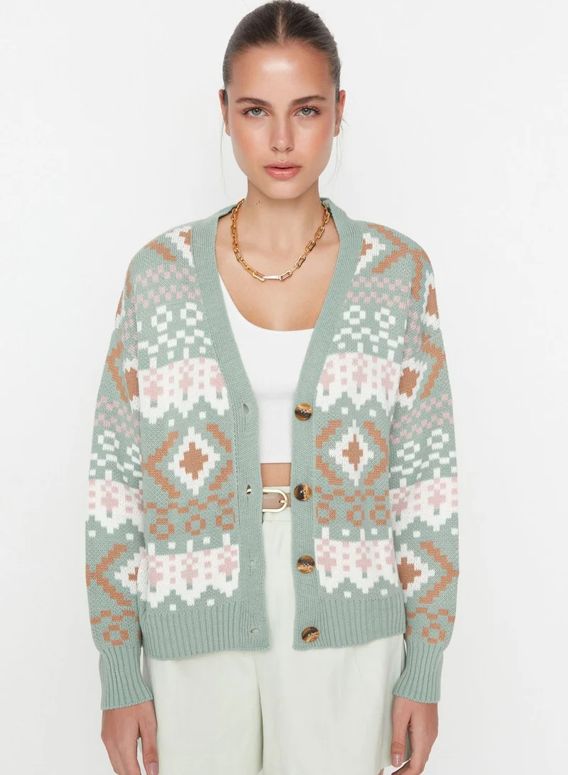 trendyol Jacquard Knitted Cardigan