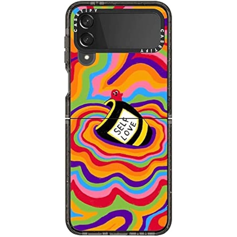 Casetify Impact Case for Galaxy Z Flip 4 - Self Love - Clear Black - Image 4