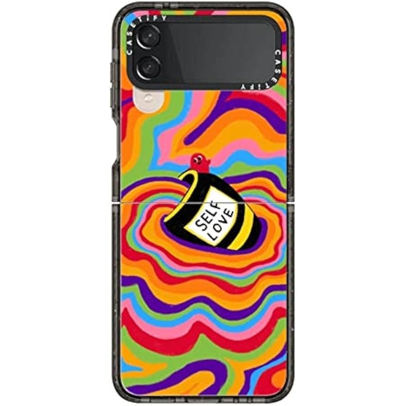 Casetify Impact Case for Galaxy Z Flip 4 - Self Love - Clear Black - Image 1