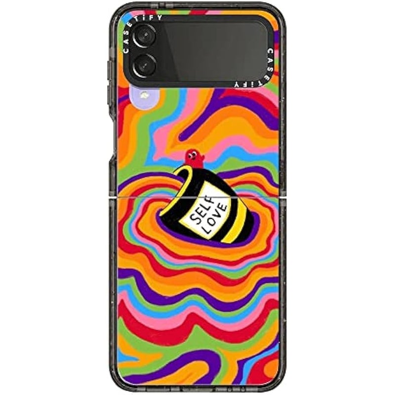 Casetify Impact Case for Galaxy Z Flip 4 - Self Love - Clear Black - Image 3