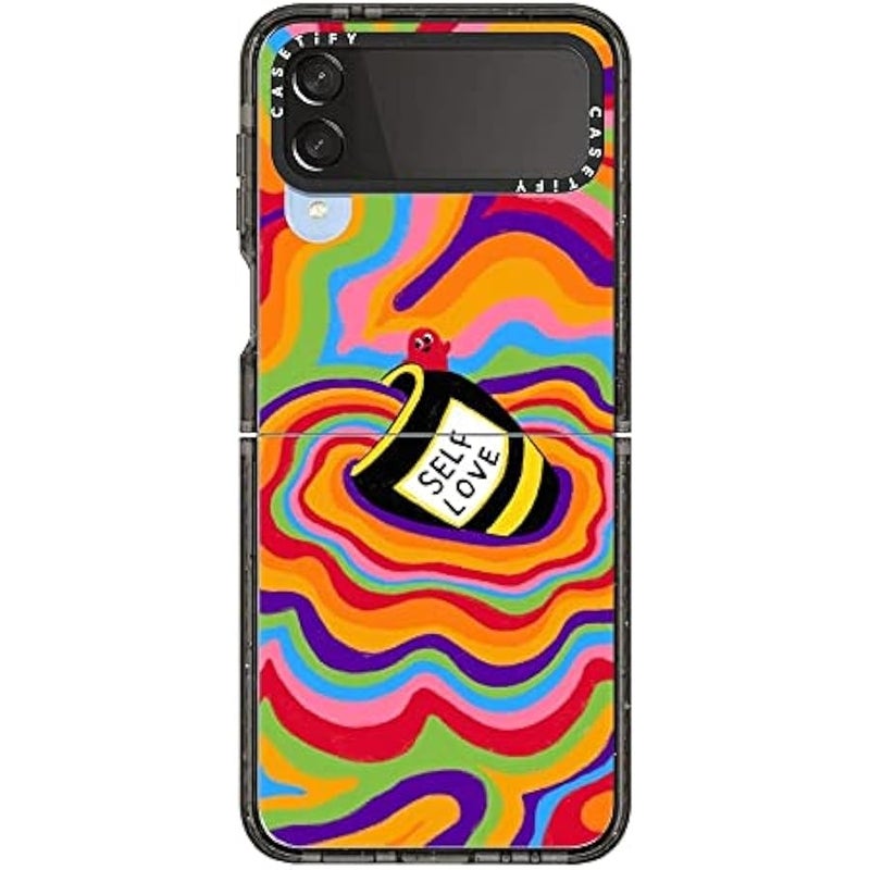 Casetify Impact Case for Galaxy Z Flip 4 - Self Love - Clear Black - Image 2