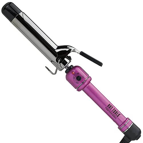 Hot Tools أداة تسخين احترافية من هوت تولز، مكواة تجعيد من التيتانيوم تسخن بسرعة، 1 1/4 بوصة - Image 1