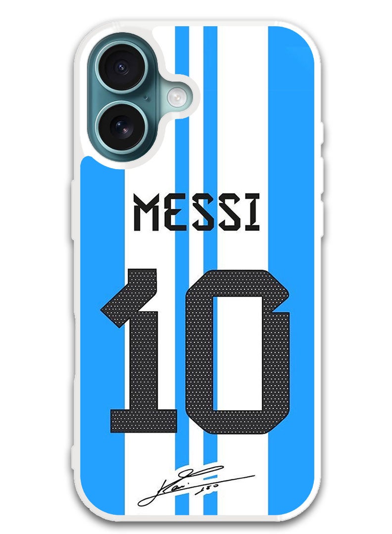 Theodor Protective Case Cover For APPLE IPHONE 16 Plus Messi 10 (White Bumper) - Image 1