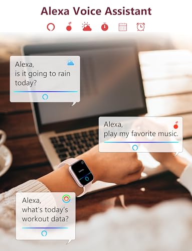 KALINCO Smart Watch 44mm Smartwatch Answer Make Calls Alexa 183 Fitness Watch IP68 Waterproof Fitness Tracker Women Men Heart RateSleep Monitor 100 Sports Pedometer Watch for Android iOS Phone - Image 3