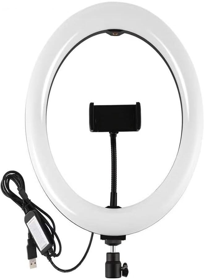 Generic MJ33 RGB Ring Light Included Stand And Phone Holder With Coloring Vibrant Lighting Is Highly Practical For Stunning Shoots - Black 